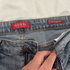 Guess Blue Distressed Slim Jeans 32/30
